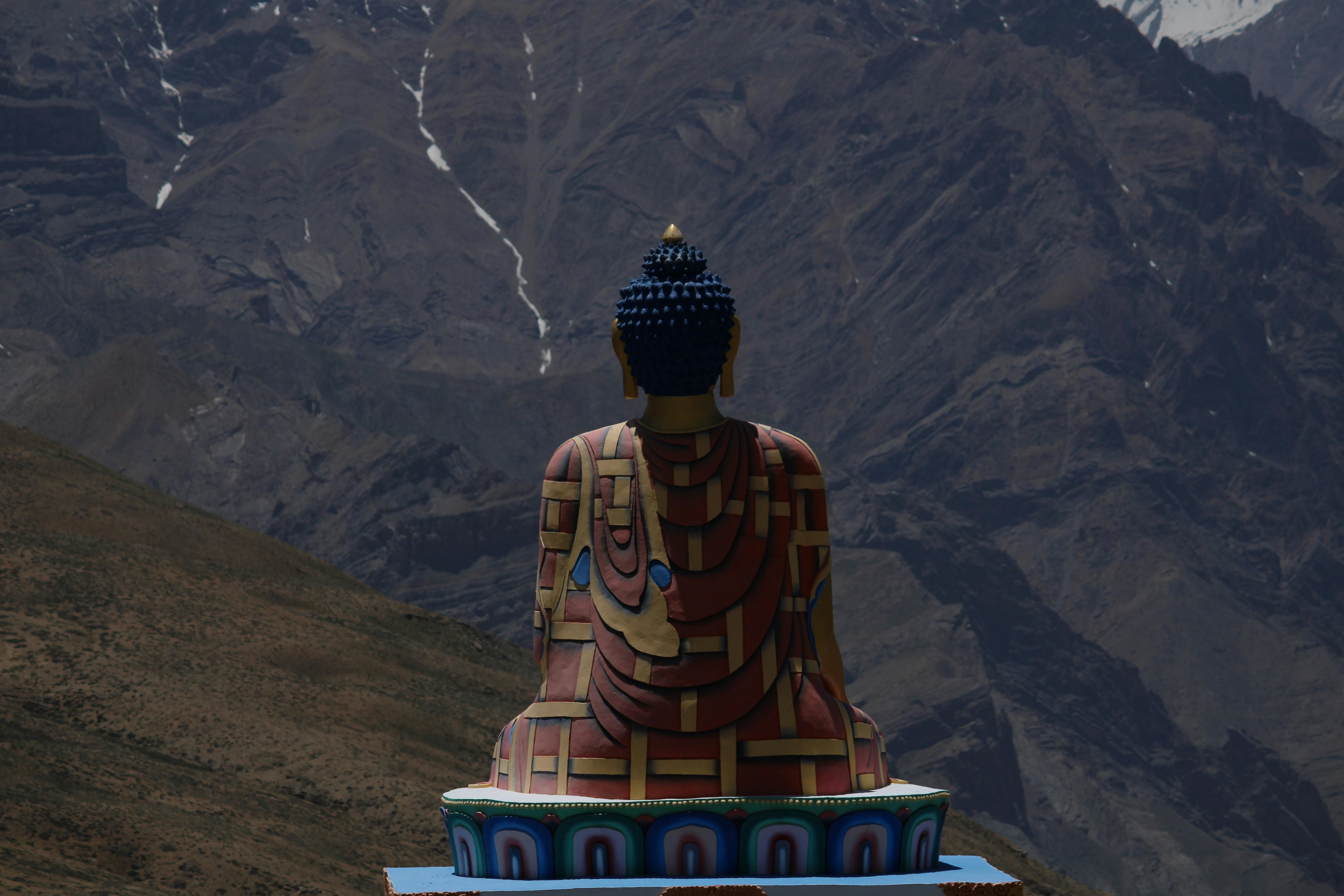 view of the buddha statue in langza village during daytime