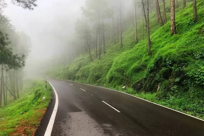 a foggy road in dalhousie