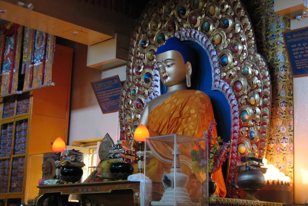 buddha idol in tsuglagkhang complex