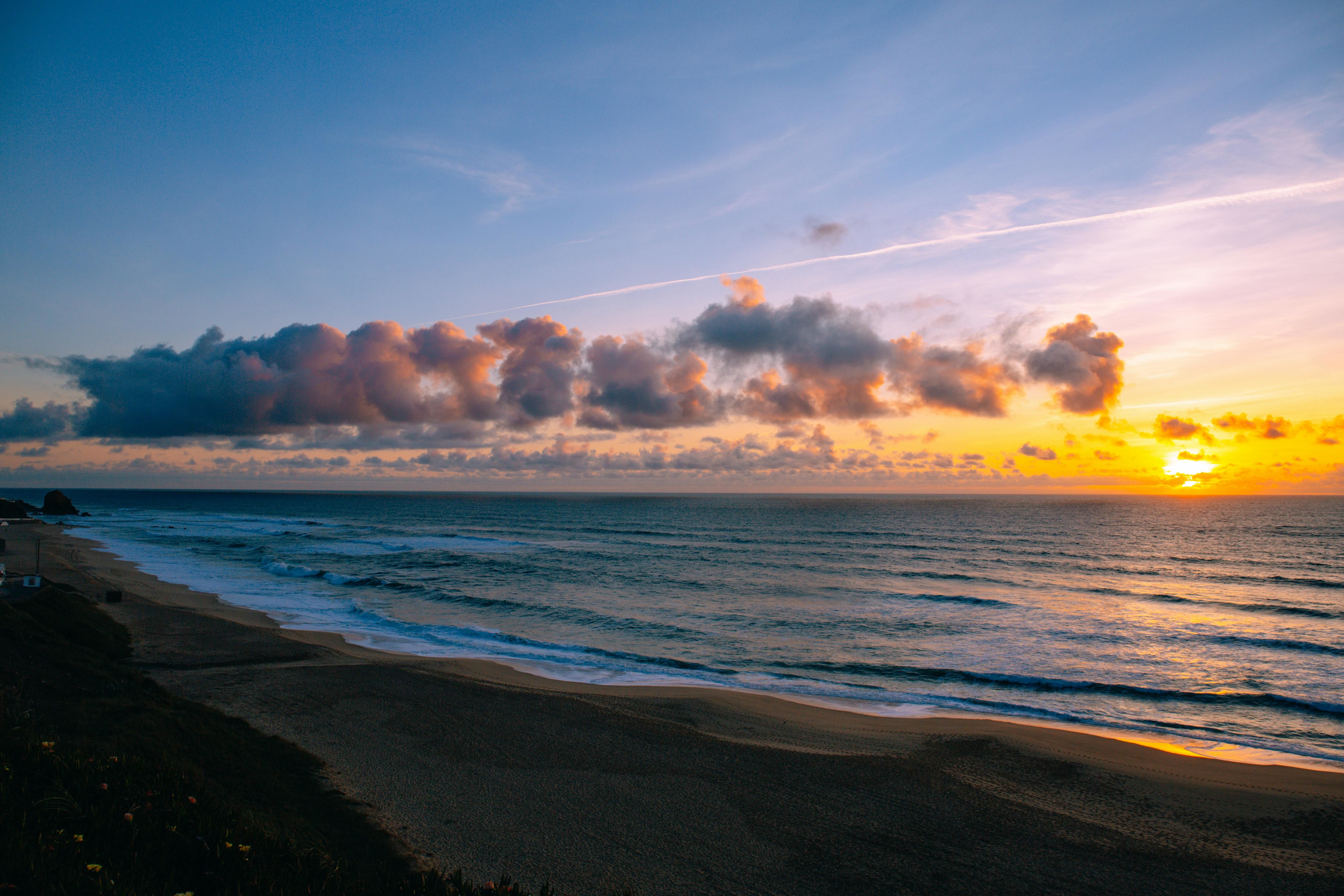 view of sunset over the sea